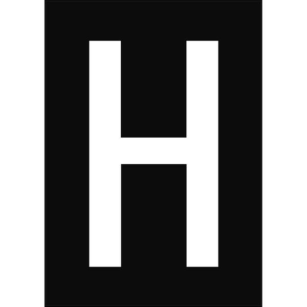 Brady, B-859, A4-Etiketten mit Zahlen und Buchstaben, Magnetischer Kunststoff, Schwarz auf Weiß, 297 x 210 mm, permanent, Beschriftung: H (1 Schild/P