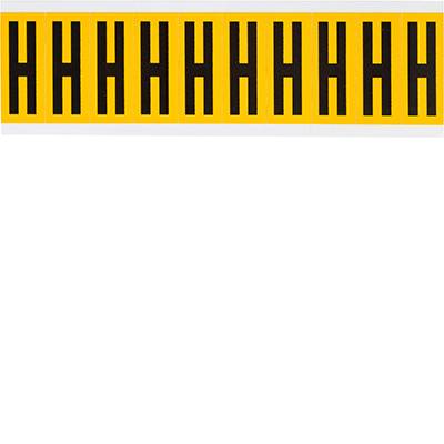 Brady, 1534-H, B-946, Vinyl, Beschriftung: H, Schwarz auf Gelb, 22 x 57mm, Schrifthöhe 50mm(25 K. á 10 E.)