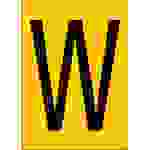 Brady, B-7541, A4-Etiketten mit Zahlen und Buchstaben, Laminierter Polyester, Schwarz auf Gelb, 297 x 210 mm, permanent, Beschriftung: W (1 Schild/Pac