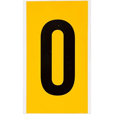 Brady, B-946, 1570-0, Vinyl, Beschriftung: 0, Schwarz auf Gelb, 127 x 228mm, Schrifthöhe 152mm(25 K. á 1 E.)
