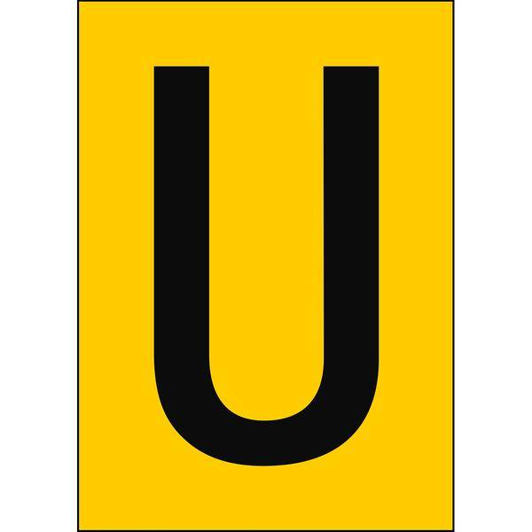 Brady, B-859, A4-Etiketten mit Zahlen und Buchstaben, Magnetischer Kunststoff, Schwarz auf Gelb, 297 x 210 mm, permanent, Beschriftung: U (1 Schild/Pa