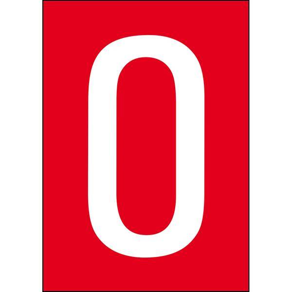 Brady, B-859, A4-Etiketten mit Zahlen und Buchstaben, Magnetischer Kunststoff, Weiß auf Rot, 297 x 210 mm, permanent, Beschriftung: 0 (1 Schild/Pack)