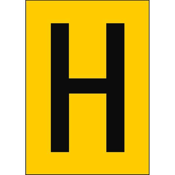 Brady, B-859, A4-Etiketten mit Zahlen und Buchstaben, Magnetischer Kunststoff, Schwarz auf Gelb, 297 x 210 mm, permanent, Beschriftung: H (1 Schild/Pa