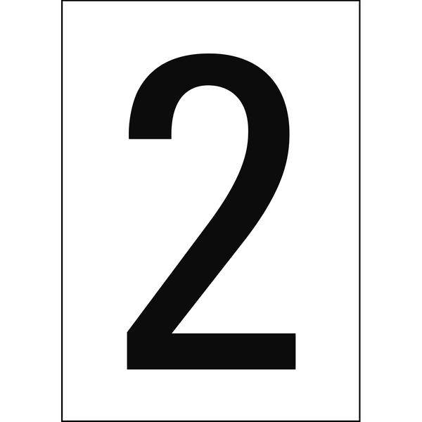Brady, B-7527, A4-Etiketten mit Zahlen und Buchstaben, Polypropylen, Schwarz auf Weiß, 297 x 210 mm, nicht klebend, Beschriftung: 2 (1 Schild/Pack)
