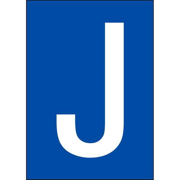 Brady, B-859, A4-Etiketten mit Zahlen und Buchstaben, Magnetischer Kunststoff, Weiß auf Blau, 297 x 210 mm, permanent, Beschriftung: J (1 Schild/Pack