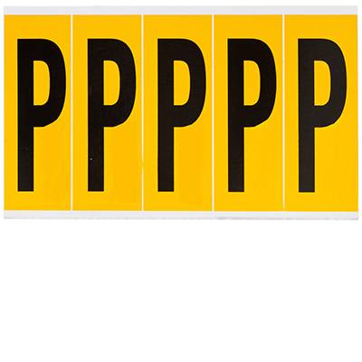 Brady, B-946, 1560-P, Vinyl, Beschriftung: P, Schwarz auf Gelb, 44 x 127mm, Schrifthöhe 98mm(25 K. á 5 E.)