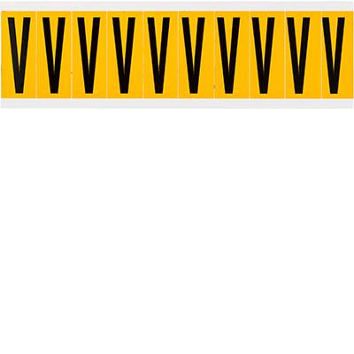 Brady, 1534-V, B-946, Vinyl, Beschriftung: V, Schwarz auf Gelb, 22 x 57mm, Schrifthöhe 50mm(25 K. á 10 E.)