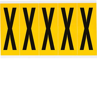 Brady, B-946, 1560-X, Vinyl, Beschriftung: X, Schwarz auf Gelb, 44 x 127mm, Schrifthöhe 98mm(25 K. á 5 E.)
