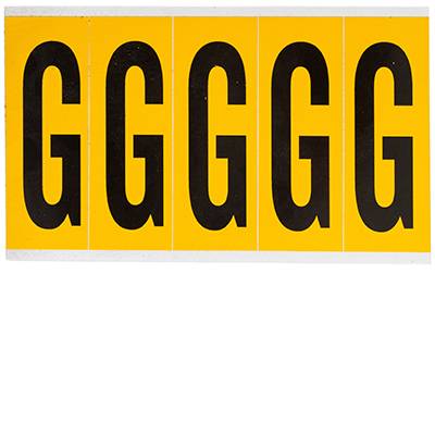 Brady, B-946, 1560-G, Vinyl, Beschriftung: G, Schwarz auf Gelb, 44 x 127mm, Schrifthöhe 98mm(25 K. á 5 E.)