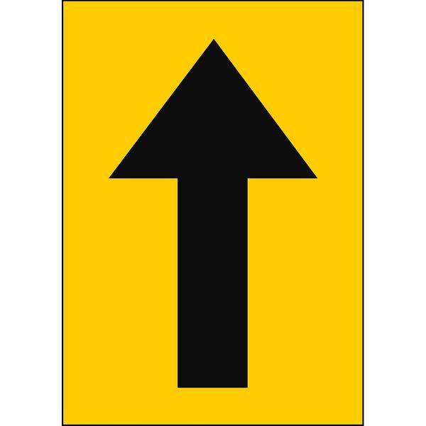 Brady, B-859, A4-Etiketten mit Zahlen und Buchstaben, Magnetischer Kunststoff, Schwarz auf Gelb, 297 x 210 mm, permanent, Beschriftung: Pfeil (1 Schil