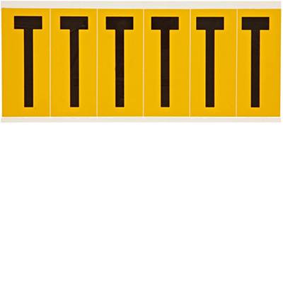 Brady, 1550-T, B-946, Vinyl, Beschriftung: T, Schwarz auf Gelb, 38 x 89mm, Schrifthöhe 75mm(25 K. á 6 E.)