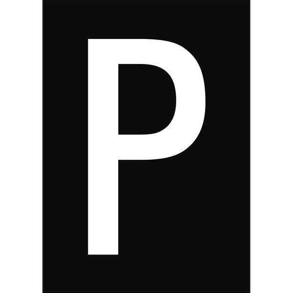 Brady, B-859, A4-Etiketten mit Zahlen und Buchstaben, Magnetischer Kunststoff, Schwarz auf Weiß, 297 x 210 mm, permanent, Beschriftung: P (1 Schild/P