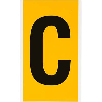 Brady, B-946, 1570-C, Vinyl, Beschriftung: C, Schwarz auf Gelb, 127 x 228mm, Schrifthöhe 152mm(25 K. á 1 E.)