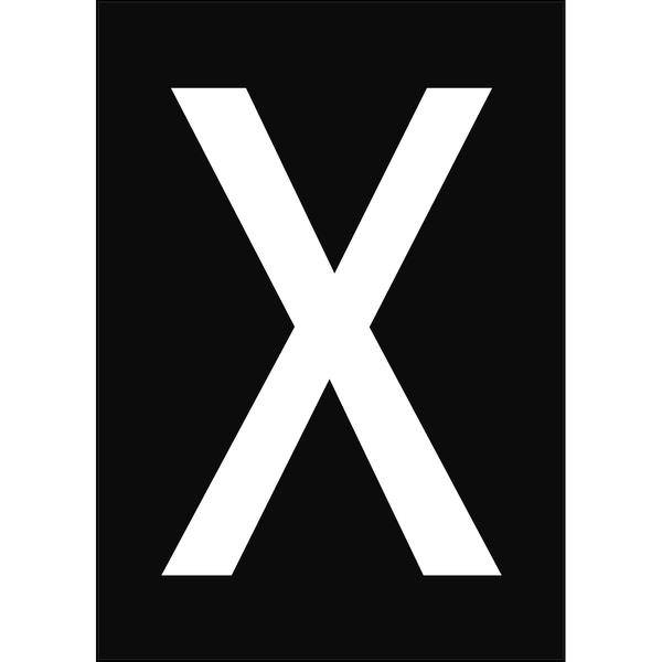 Brady, B-859, A4-Etiketten mit Zahlen und Buchstaben, Magnetischer Kunststoff, Weiß auf Schwarz, 297 x 210 mm, permanent, Beschriftung: X (1 Schild/P