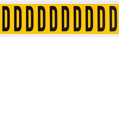 Brady, 1534-D, B-946, Vinyl, Beschriftung: D, Schwarz auf Gelb, 22 x 57mm, Schrifthöhe 50mm(25 K. á 10 E.)