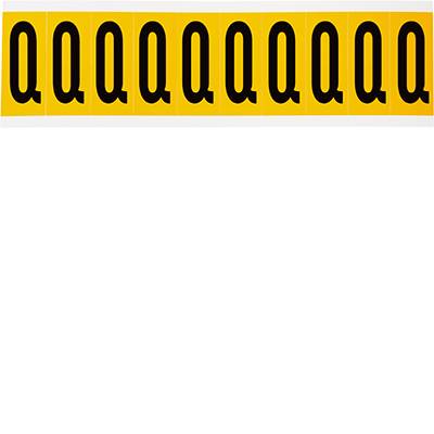 Brady, 1534-Q, B-946, Vinyl, Beschriftung: Q, Schwarz auf Gelb, 22 x 57mm, Schrifthöhe 50mm(25 K. á 10 E.)