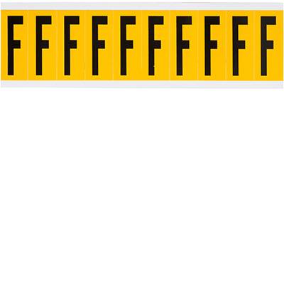 Brady, 1534-F, B-946, Vinyl, Beschriftung: F, Schwarz auf Gelb, 22 x 57mm, Schrifthöhe 50mm(25 K. á 10 E.)