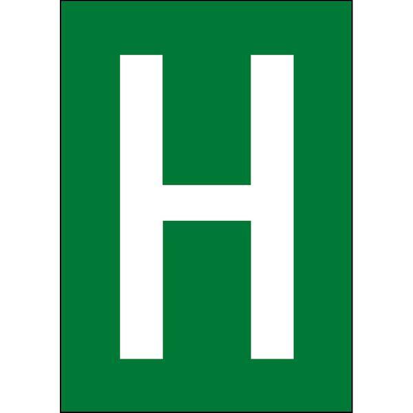Brady, B-7541, A4-Etiketten mit Zahlen und Buchstaben, Laminierter Polyester, Weiß auf Grün, 297 x 210 mm, permanent, Beschriftung: H (1 Schild/Pack