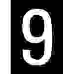 Brady, B-859, A4-Etiketten mit Zahlen und Buchstaben, Magnetischer Kunststoff, Schwarz auf Weiß, 297 x 210 mm, permanent, Beschriftung: 9 (1 Schild/P