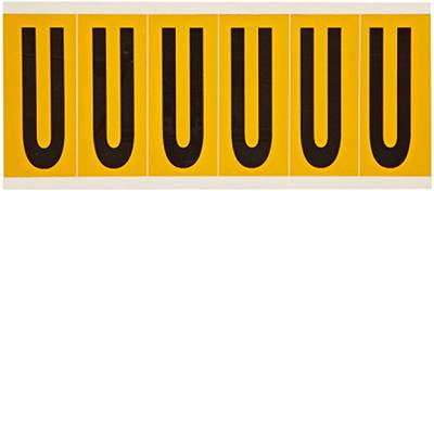 Brady, 1550-U, B-946, Vinyl, Beschriftung: U, Schwarz auf Gelb, 38 x 89mm, Schrifthöhe 75mm(25 K. á 6 E.)