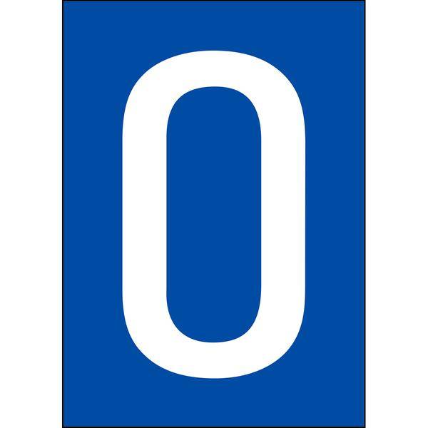 Brady, B-859, A4-Etiketten mit Zahlen und Buchstaben, Magnetischer Kunststoff, Weiß auf Blau, 297 x 210 mm, permanent, Beschriftung: O (1 Schild/Pack