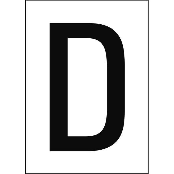 Brady, B-7541, A4-Etiketten mit Zahlen und Buchstaben, Laminierter Polyester, Schwarz auf Weiß, 297 x 210 mm, permanent, Beschriftung: D (1 Schild/Pa