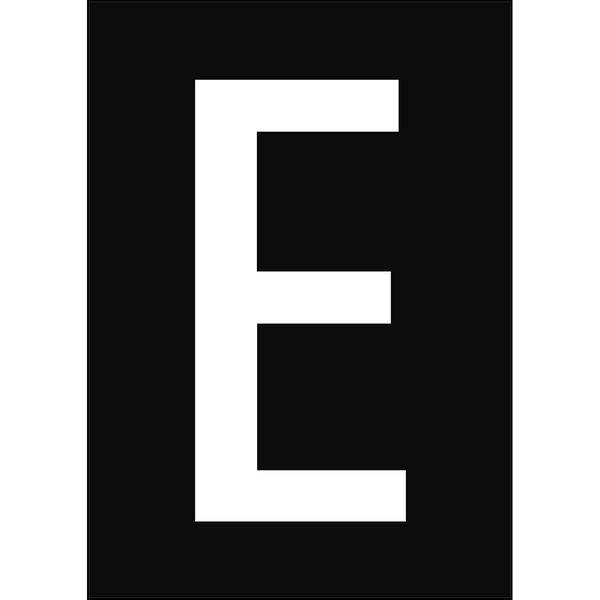 Brady, B-859, A4-Etiketten mit Zahlen und Buchstaben, Magnetischer Kunststoff, Weiß auf Schwarz, 297 x 210 mm, permanent, Beschriftung: E (1 Schild/P