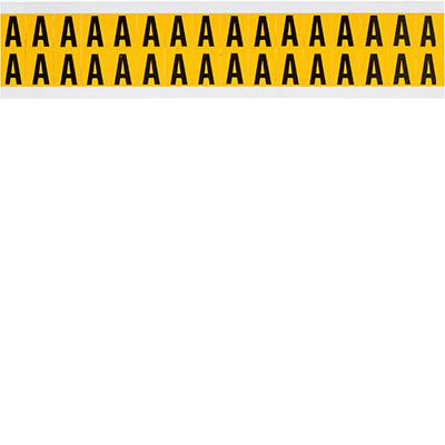 Brady, 1520-A, B-946, Vinyl, Buchstabe A, Schwarz auf Gelb, 14 x 19mm, Schrifthöhe 15mm(25 K. á 32 E.)