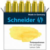 Schachtel mit Schneider-Tintenpatronen mit der Aufschrift „Ink Cartridges Lemon Cake
