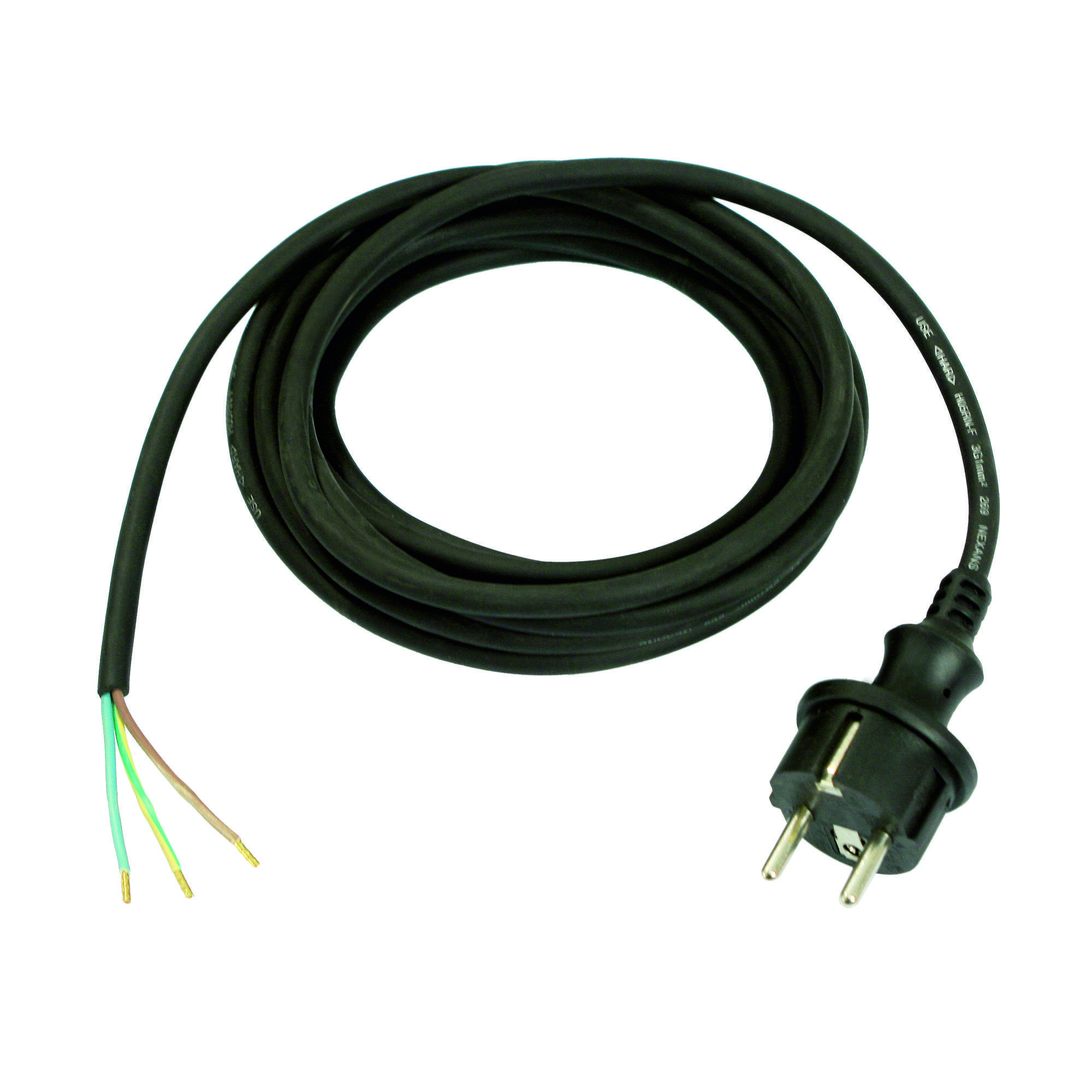 Gummi-Anschlussleitung, schwarz, 230V, H07RN-F 3G1,0 / 3 m