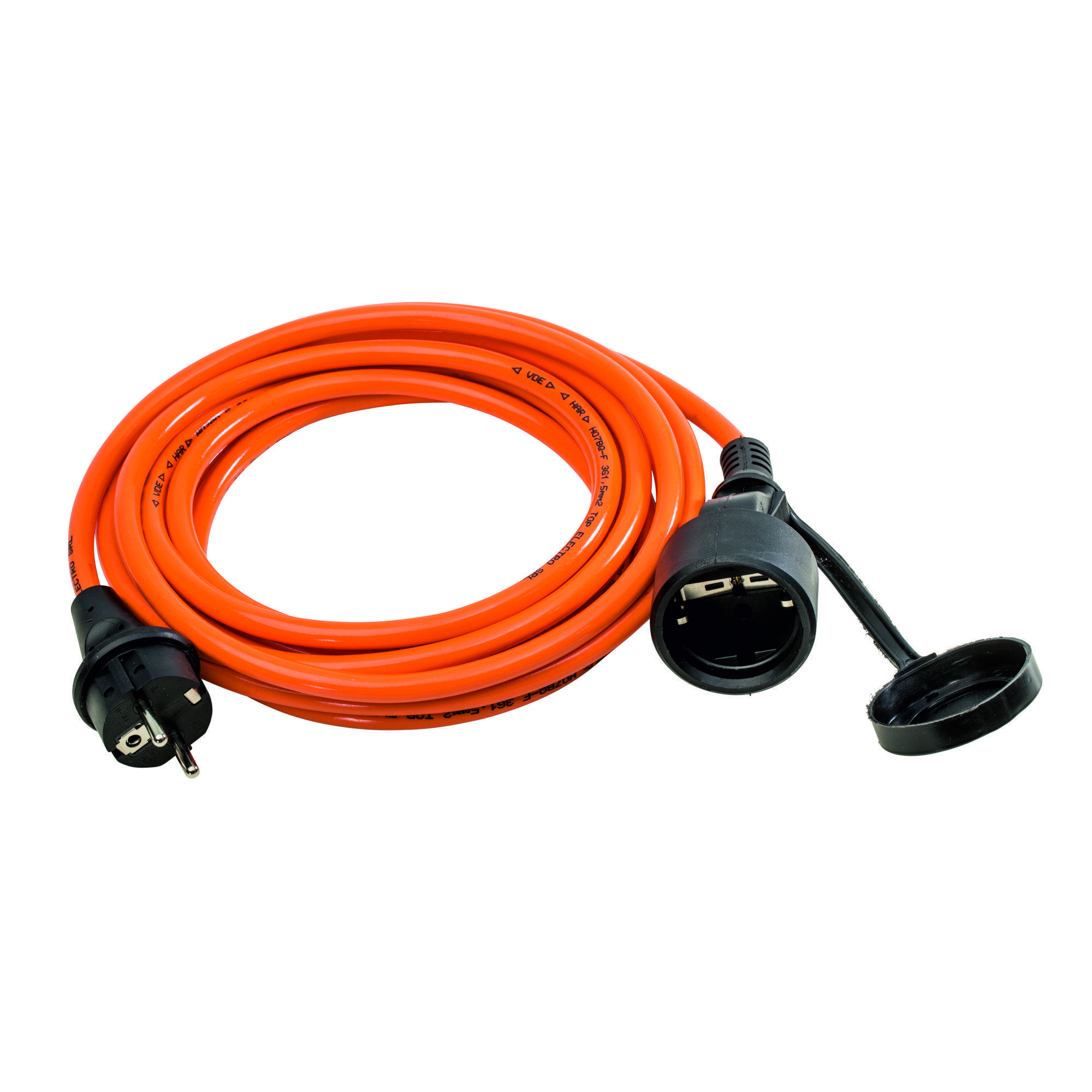 PUR-Verlängerungskabel H07BQ-F 3G1,5 / 230V, 16A, orange, 10,0 m