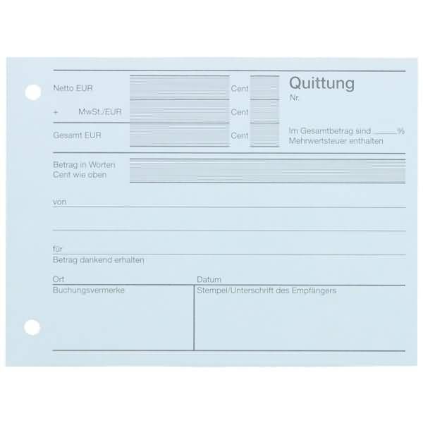 Formularbuch Quittung A6 quer selbstdurchschreibend VE=2x40 Blatt