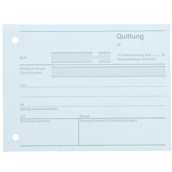 Formularbuch Quittung A6 weiß 50 Blatt