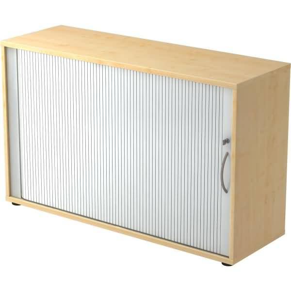 Rolladenschrank 2 OH BxTxH 120x40x74,8cm Griff BM Ahorn/Silber