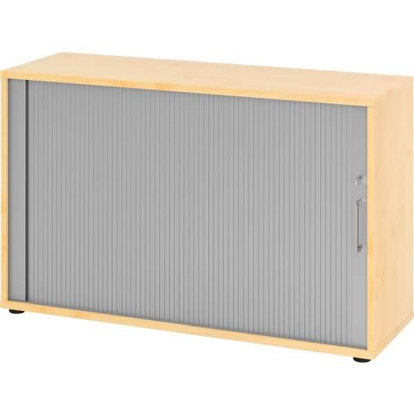 Rolladenschrank 2 OH BxTxH 120x40x74,8cm Griff BS Ahorn/Silber
