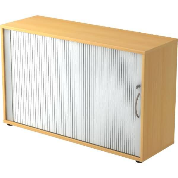 Rolladenschrank 2 OH BxTxH 120x40x74,8cm Griff BM Buche/Silber