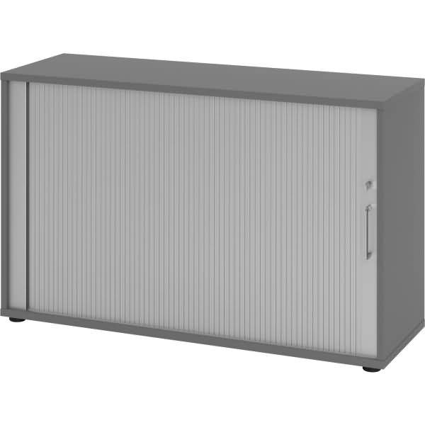 Rolladenschrank 2 OH BxTxH 120x40x74,8cm Griff BS Graphit/Silber