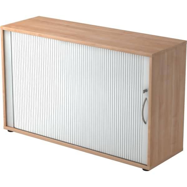 Rolladenschrank 2 OH BxTxH 120x40x74,8cm Griff BM Nussbaum/Silber