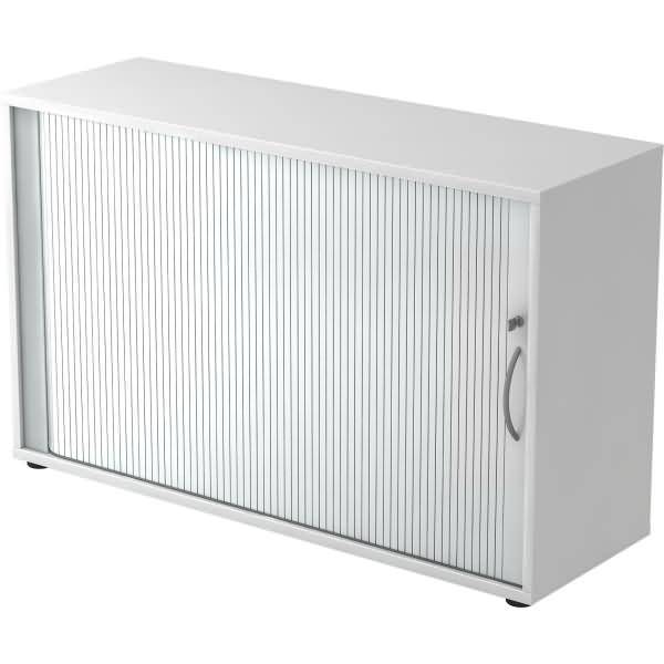 Rolladenschrank 2 OH BxTxH 120x40x74,8cm Griff BM Weiß/Silber