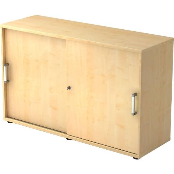 Schiebetürschrank Derie 9 2 OH BxTxH 120x40x74,8cm Griff CE Ahorn/Ahorn
