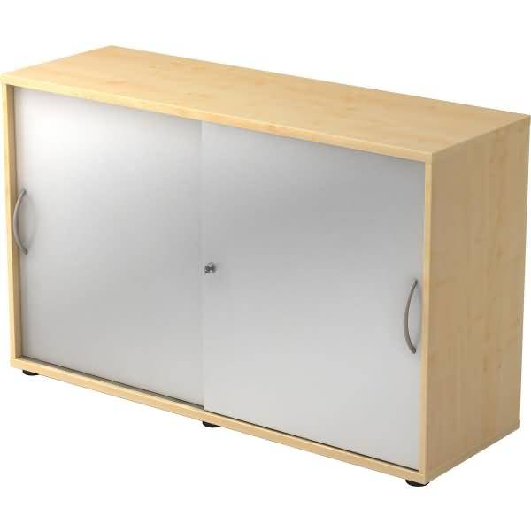 Schiebetürschrank Derie 9 2 OH BxTxH 120x40x74,8cm Griff BM Ahorn/Silber
