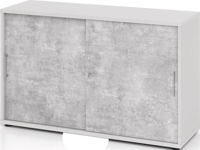 Schrank Teda-Z H748xB1200xT400mm lichtgrau/Beton 2 OH 2 Türen zerlegt