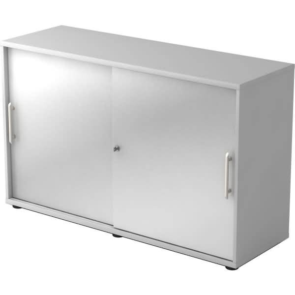 Schiebetürschrank Derie 9 2 OH BxTxH 120x40x74,8cm Griff RE Grau/Silber