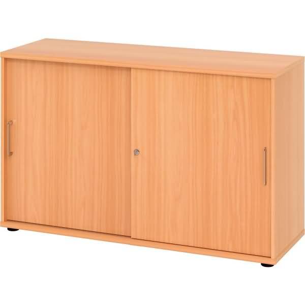 Schiebetürschrank Derie 9 2 OH BxTxH 120x40x74,8cm Griff BS Buche/Buche