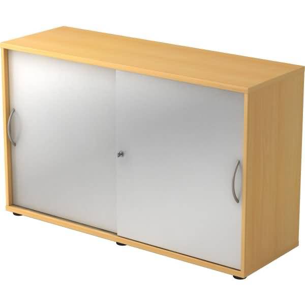Schiebetürschrank Derie 9 2 OH BxTxH 120x40x74,8cm Griff BM Buche/Silber