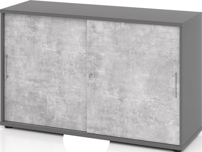 Schrank Teda-Z H748xB1200xT400mm graphit/Beton 2 OH 2 Türen zerlegt