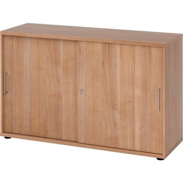 Schiebetürschrank Derie 9 2 OH BxTxH 120x40x74,8cm Griff BS Nussbaum/Nussbaum