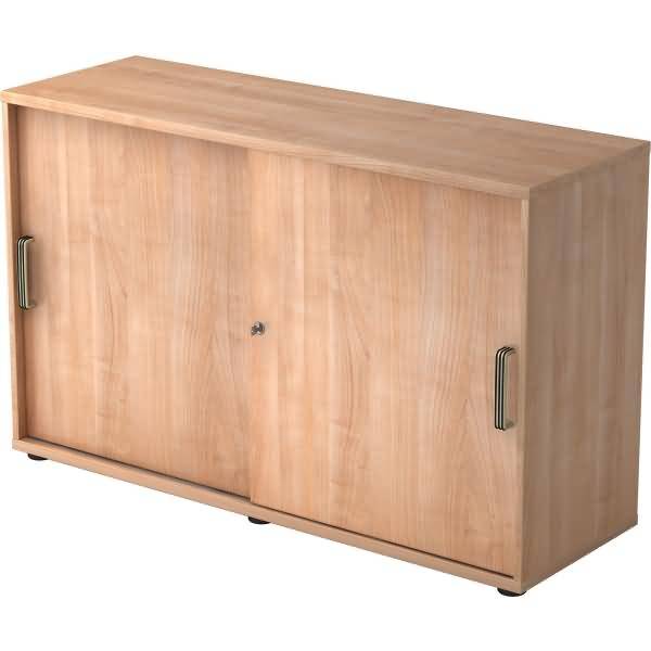 Schiebetürschrank Derie 9 2 OH BxTxH 120x40x74,8cm Griff SG Nussbaum/Nussbaum