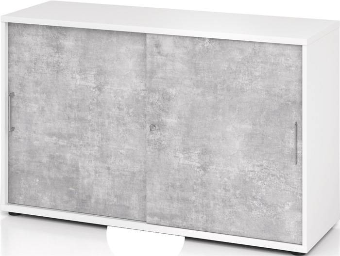 Schrank Teda-Z H748xB1200xT400mm weiß/Beton 2 OH 2 Türen zerlegt
