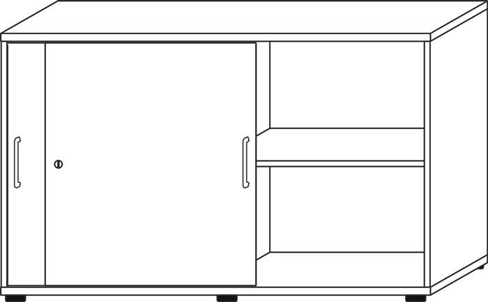 Schrank Teda-Z H748xB1200xT400mm graphit/weiß 3 OH 2 Schiebetüren zerlegt